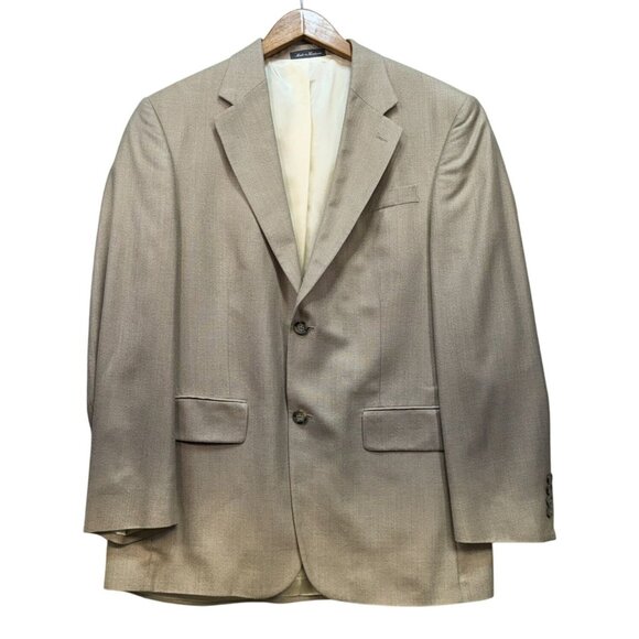 Oscar De La Renta Mens  Blazer Jacket 40R Beige Silk & Wool Blend - Picture 1 of 15